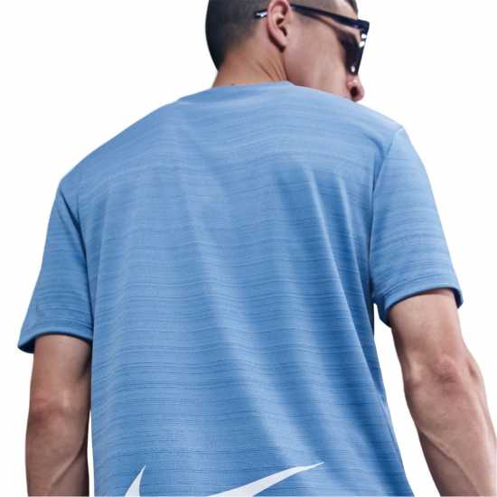 Nike Мъжка Риза Air Run T-Shirt Mens Синьо Мъжки тениски и фланелки