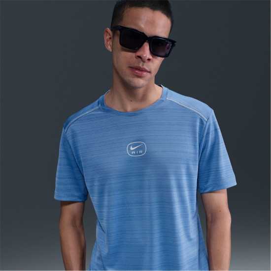 Nike Мъжка Риза Air Run T-Shirt Mens Синьо Мъжки тениски и фланелки