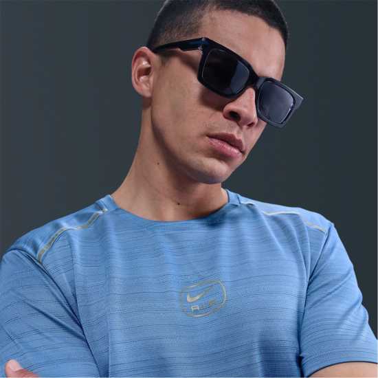 Nike Мъжка Риза Air Run T-Shirt Mens Синьо Мъжки тениски и фланелки