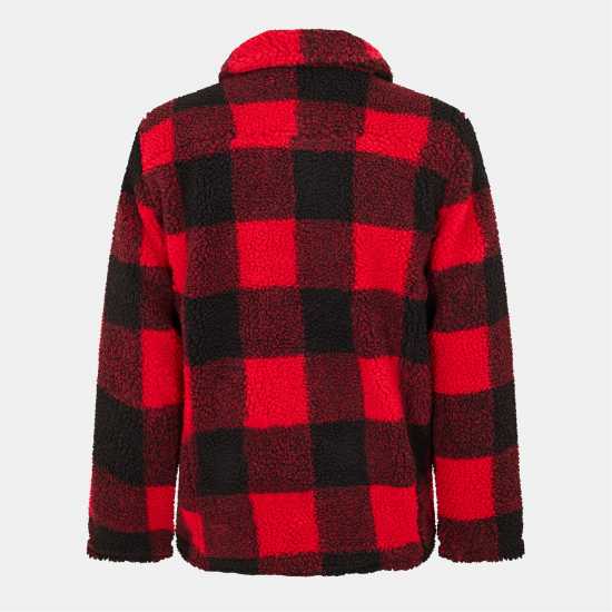 Brave Soul Треньорско Яке Men's Checked Borg Long Sleeve Coach Jacket  