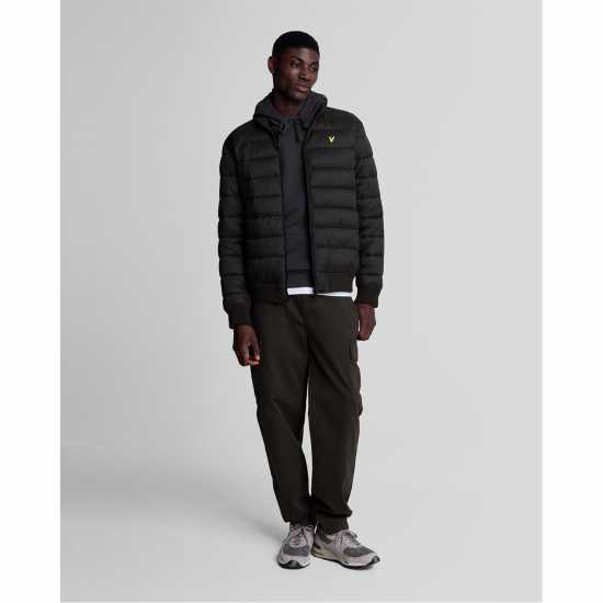 Lyle And Scott Men's Medium Funnel Wadded Puffer Jacket Център черен Lyle And Scott Men's Medium Funnel Wadded Puffer Jacket Център черен