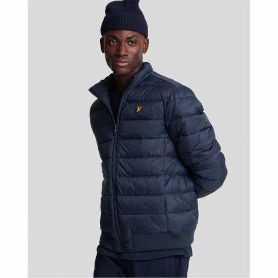 Lyle And Scott Men's Medium Funnel Wadded Puffer Jacket Тъмно морско синьо 