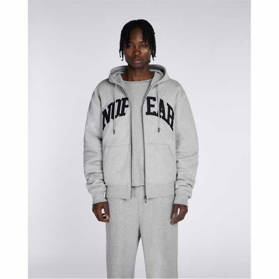 No Fear Hood Puffer Sn54 Grey Marl No Fear Hood Puffer Sn54 Grey Marl