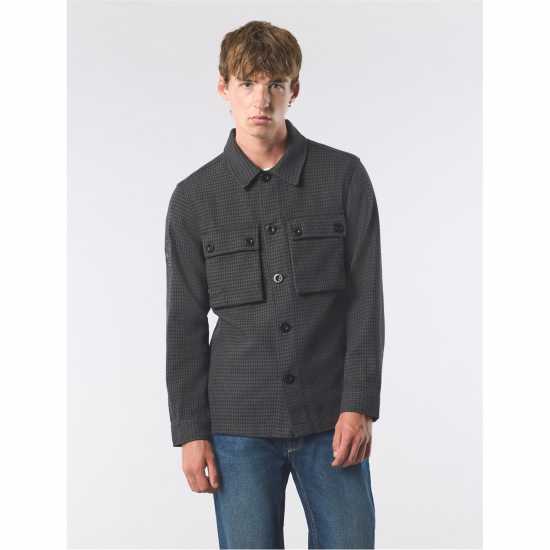 Pretty Green Men's Kilburn Relaxed Fit Overshirt Черно 