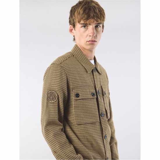 Pretty Green Men's Kilburn Relaxed Fit Overshirt Тоуп 