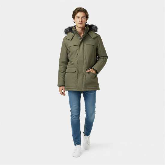 Jack Wills Men's  Water Resistant Wind Resistant Faux Fur Hooded Parka Олива 