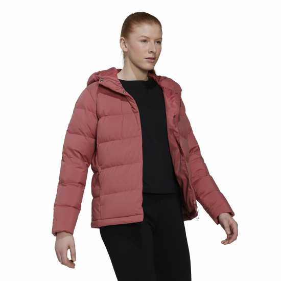 Adidas Дамско Яке Helionic Hooded Down Jacket Womens Чудесно Червено Дамски якета и палта