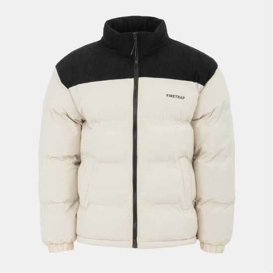 Firetrap Мъжко Яке Puffer Jacket Mens Beige Мъжки якета и палта