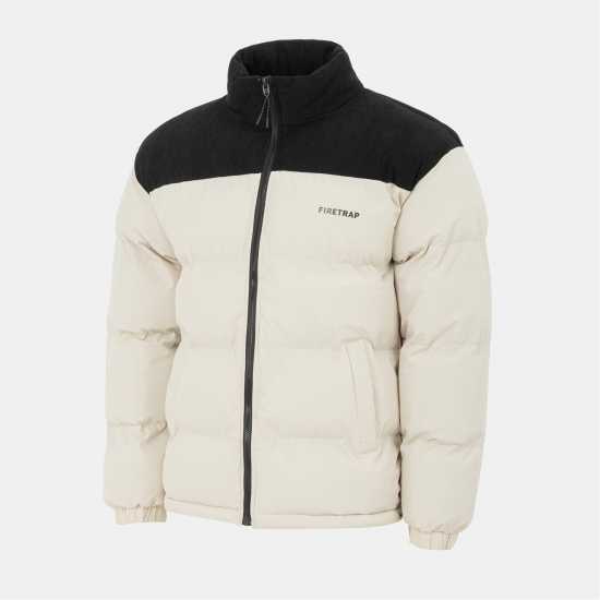 Firetrap Мъжко Яке Puffer Jacket Mens Beige Мъжки якета и палта