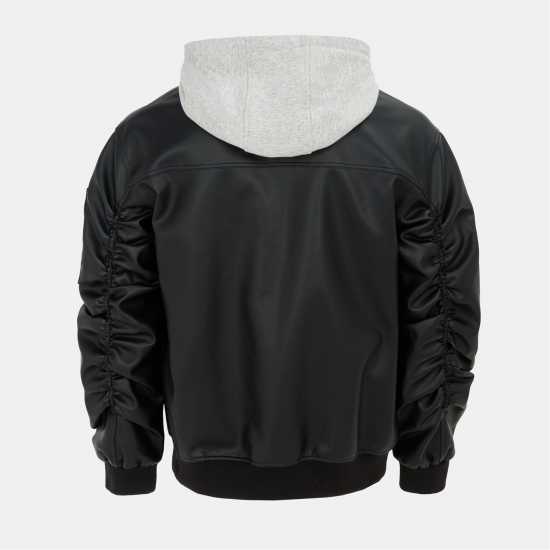 Firetrap Мъжко Яке Hood Pu Jacket Mens  