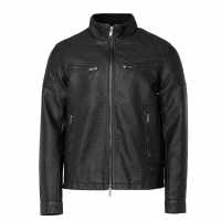 Firetrap Кожено Яке Faux Leather Jacket Mens  