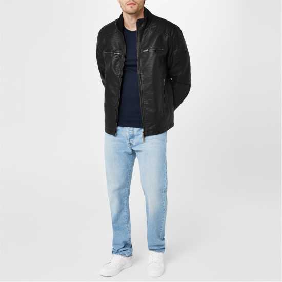 Firetrap Кожено Яке Faux Leather Jacket Mens Firetrap Кожено Яке Faux Leather Jacket Mens