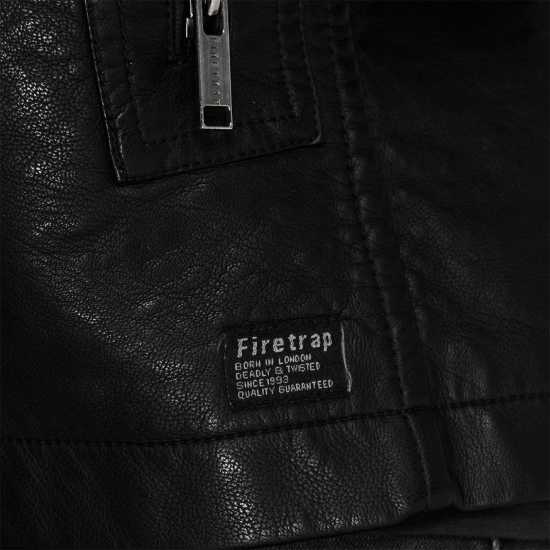 Firetrap Men's Premium Faux Leather Jacket