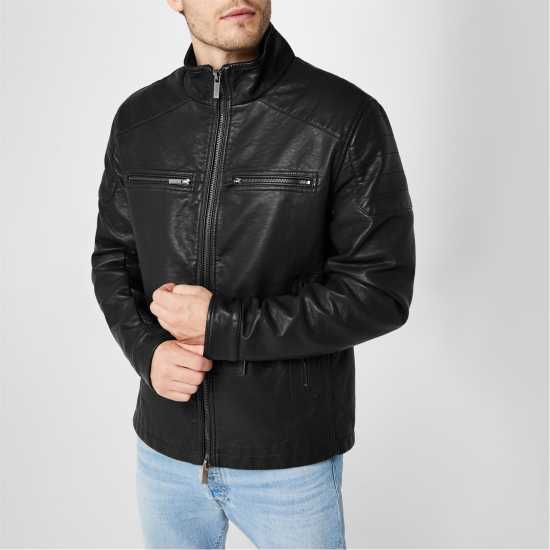 Firetrap Кожено Яке Faux Leather Jacket Mens Firetrap Кожено Яке Faux Leather Jacket Mens