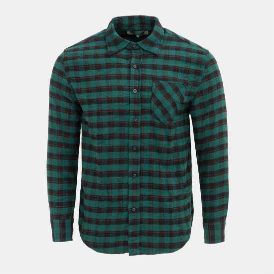 Firetrap Карирана Мъжка Риза Check Shirt Mens Green/Black 