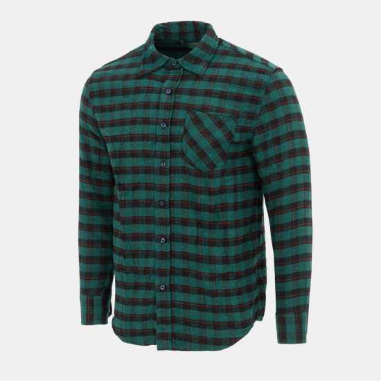 Firetrap Карирана Мъжка Риза Check Shirt Mens Green/Black 