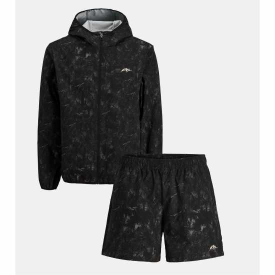 Jack And Jones Mens Windbreaker And Shorts Set AOP 