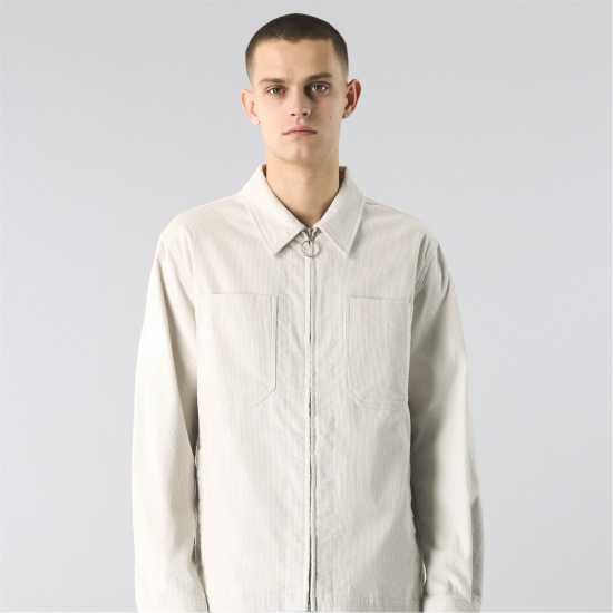 Pretty Green Men's Prestwich Cord Overshirt Камък 