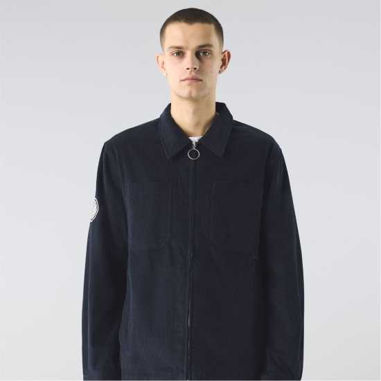 Pretty Green Men's Prestwich Cord Overshirt Морска синьо Pretty Green Men's Prestwich Cord Overshirt Морска синьо