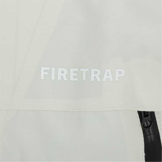Firetrap Men's Windproof Hooded Long Sleeve Windbreaker White Firetrap Men's Windproof Hooded Long Sleeve Windbreaker White