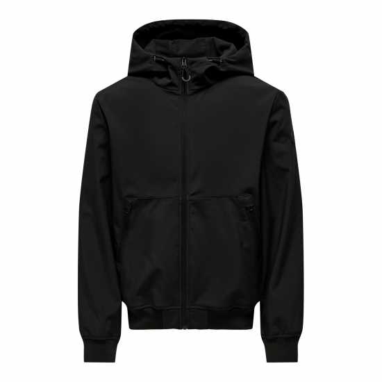 Only And Sons Шел Яке Bowie Hooded Softshell Jacket Черно Only And Sons Шел Яке Bowie Hooded Softshell Jacket Черно