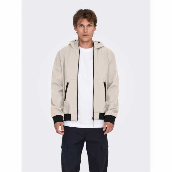 Only And Sons Шел Яке Bowie Hooded Softshell Jacket Сребърно облаче 