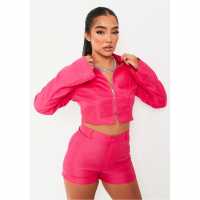 Missy Empire Through Tailored Jacket Розово 