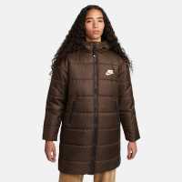 Nike Sportswear Therma-FIT Repel Women's Synthetic-Fill Hooded Parka Brown/White Дамски грейки