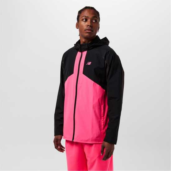 New Balance Men's Active Utility Woven Lightweight Performance Training Jacket Черно/Розово 