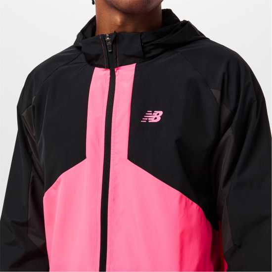 New Balance Men's Active Utility Woven Lightweight Performance Training Jacket Черно/Розово 