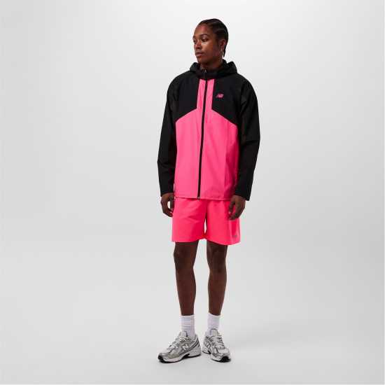 New Balance Men's Active Utility Woven Lightweight Performance Training Jacket Черно/Розово 