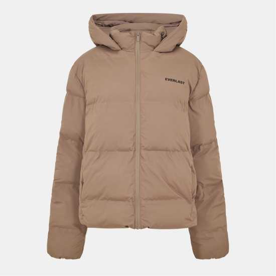 Everlast Hooded Puffer Jacket Бледо кафяво 