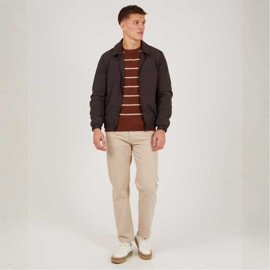 Brave Soul BS Mens Lightweight Brown Harrington Jacket Brave Soul BS Mens Lightweight Brown Harrington Jacket
