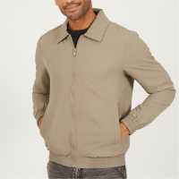 Brave Soul Mens Seersucker Harrington Shacket In Taupe  