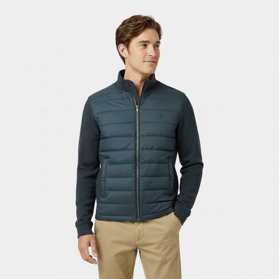 Хибридно Яке Jack Wills Men's City Water And Wind Resistant Hybrid Jacket Черно 