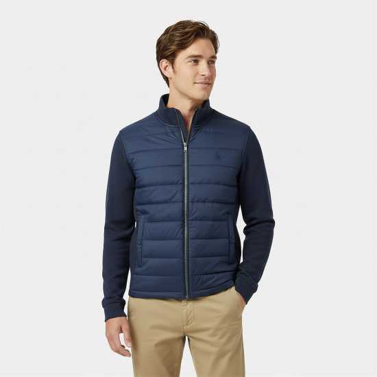 Хибридно Яке Jack Wills Men's City Water And Wind Resistant Hybrid Jacket Морска синьо 