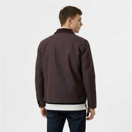 Университетско Яке Jack Wills Men's Stone Canvas Wind Resistant Cotton Long Sleeve Varsity Jacket Черен кафе 