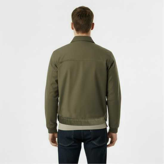 Университетско Яке Jack Wills Men's Stone Canvas Wind Resistant Cotton Long Sleeve Varsity Jacket Олива 