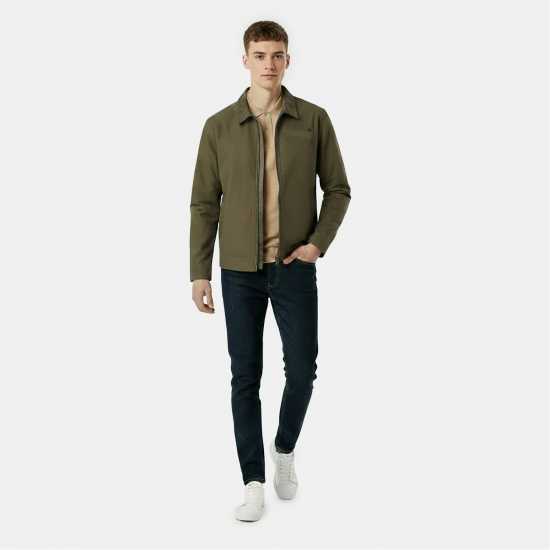 Университетско Яке Jack Wills Men's Stone Canvas Wind Resistant Cotton Long Sleeve Varsity Jacket Олива 