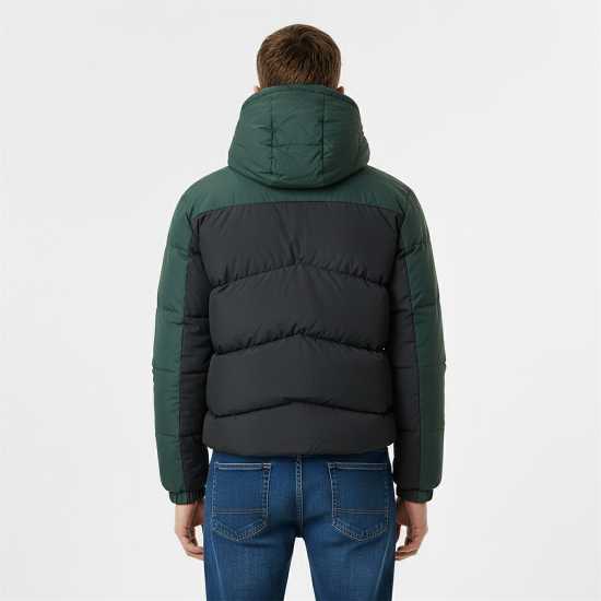 Jack Wills Men's Coast Water And Wind Resistant Hooded Short Puffer Jacket Черно/Бор 