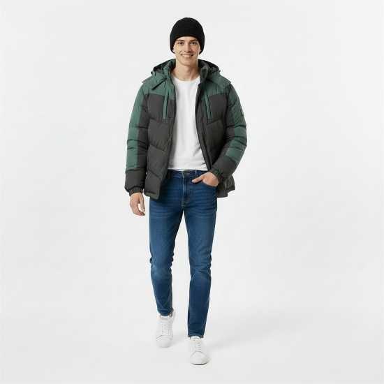 Jack Wills Men's Coast Water And Wind Resistant Hooded Short Puffer Jacket Черно/Бор 