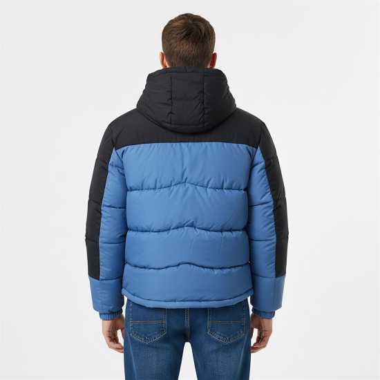 Jack Wills Men's Coast Water And Wind Resistant Hooded Short Puffer Jacket Син/Черен 