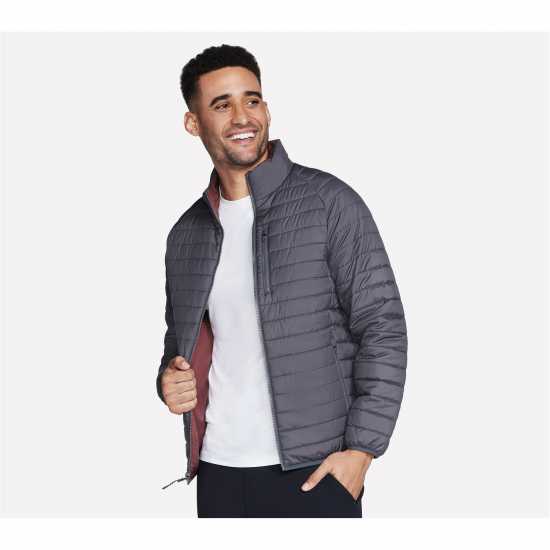 Skechers Шел Яке Goshield Altitude Reversible Softshell Jacket Черно/Тъмно сиво 