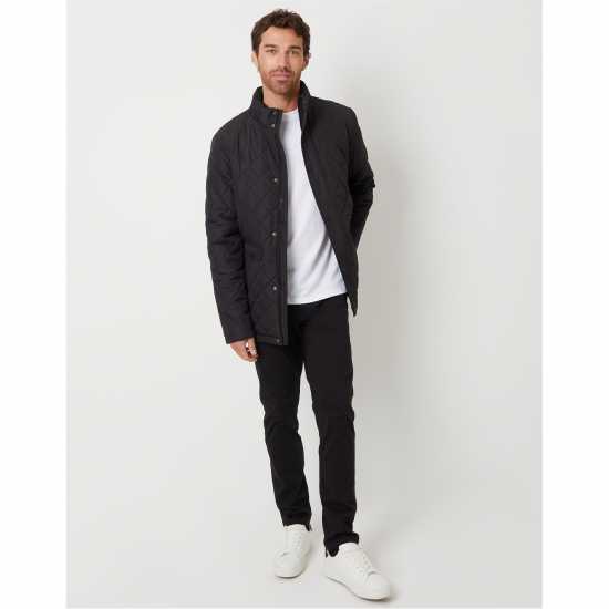 Ватирано Яке Funnel Neck Diamond Quilted Jacket  