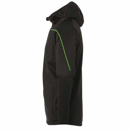 Uhlsport Stream 22 Hooded Performance Training Jacket Черно/Зелено Дрехи за фитнес