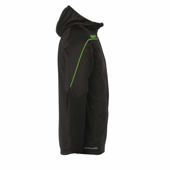 Uhlsport Stream 22 Hooded Performance Training Jacket Черно/Зелено Дрехи за фитнес