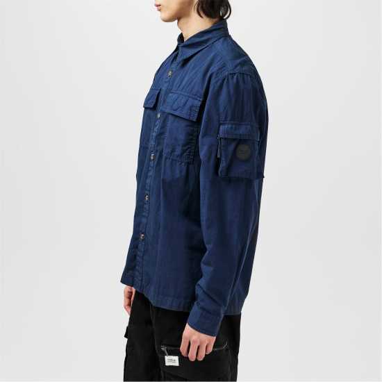 Firetrap Мъжка Риза Andor Utility Overshirt Mens Морска синьо Firetrap Мъжка Риза Andor Utility Overshirt Mens Морска синьо