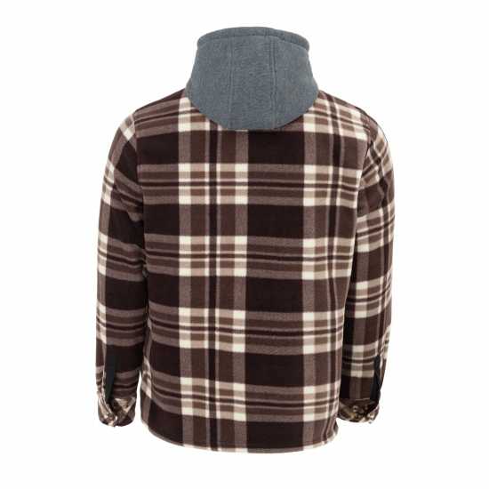 Gelert Мъжко Яке С Качулка Sherpa Hooded Jacket Mens Тъмно кафяво/Бежово 