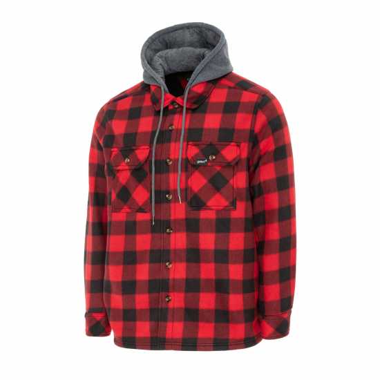 Gelert Мъжко Яке С Качулка Sherpa Hooded Jacket Mens Черно/Червено 