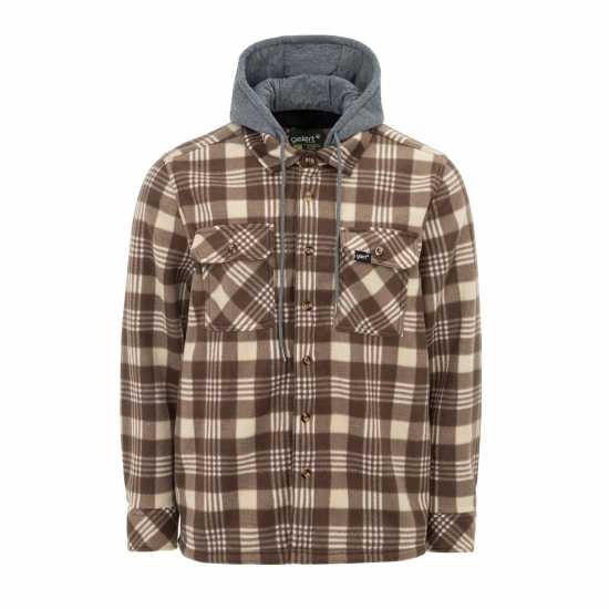 Gelert Мъжко Яке С Качулка Sherpa Hooded Jacket Mens Кафяво/Бежово 